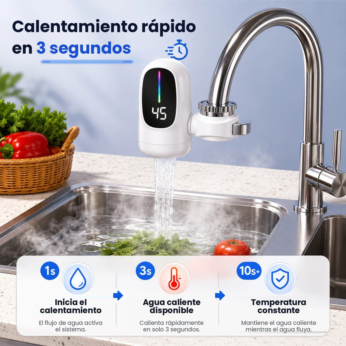 Calentamiento rápido en 3 segundos