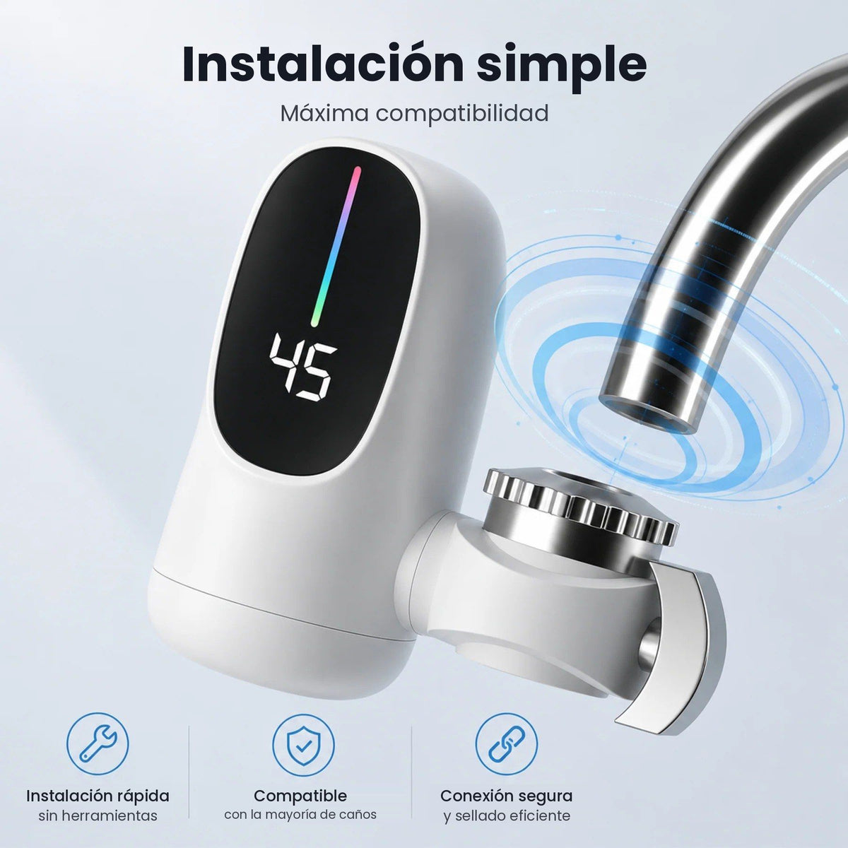 Instalación simple sin herramientas